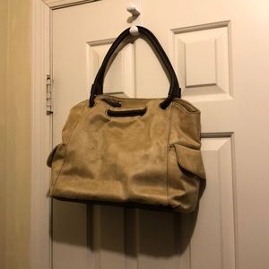 Suede beige bag